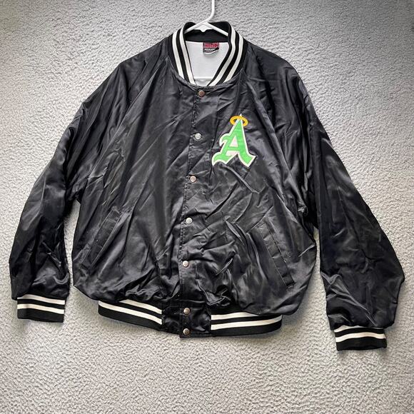 Los Angeles Angels Varsity Jacket Mens XL Black Button Front Hilton - Picture 1 of 16